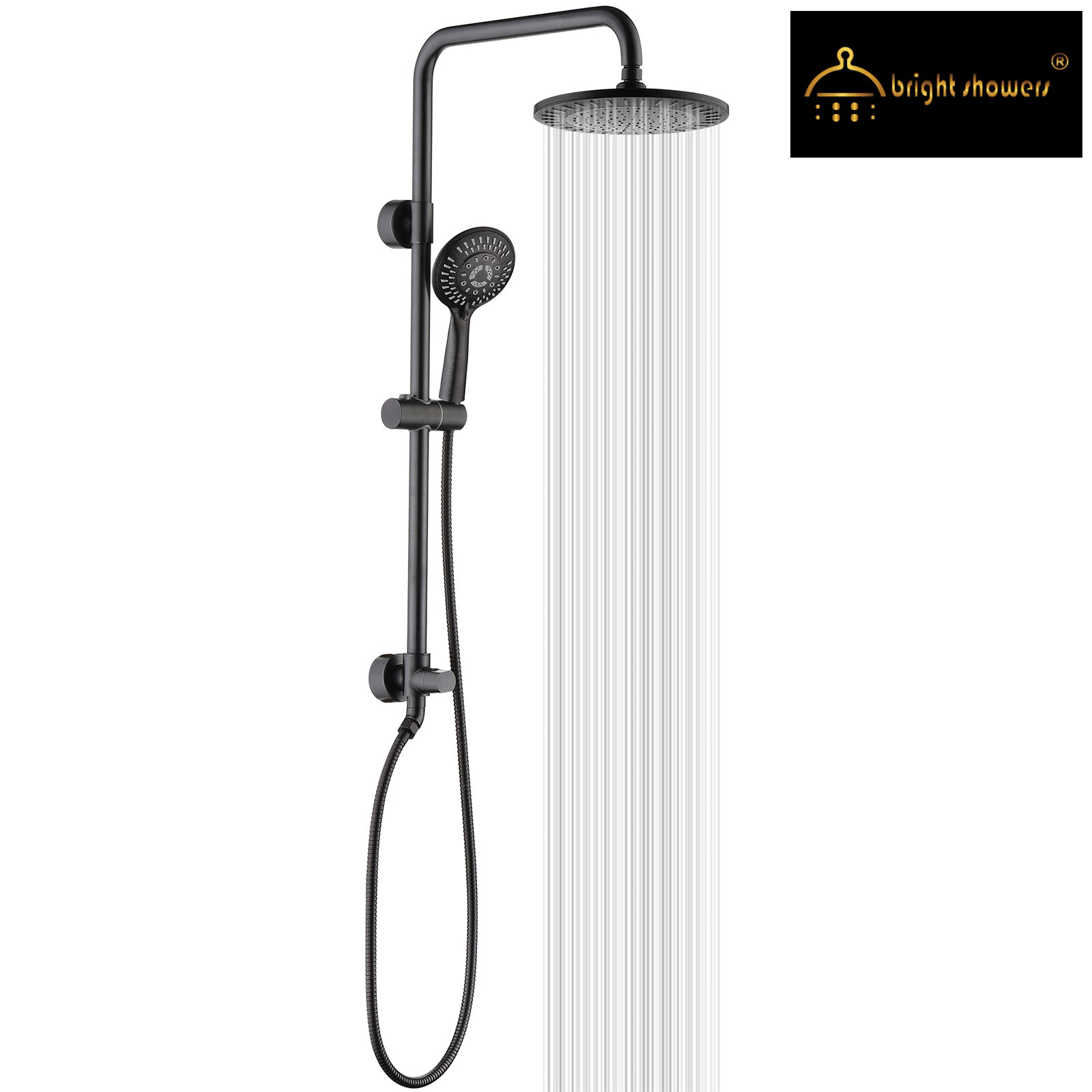 Shower System With Rain shower and Handheld Shower head,Hose - brightshowers