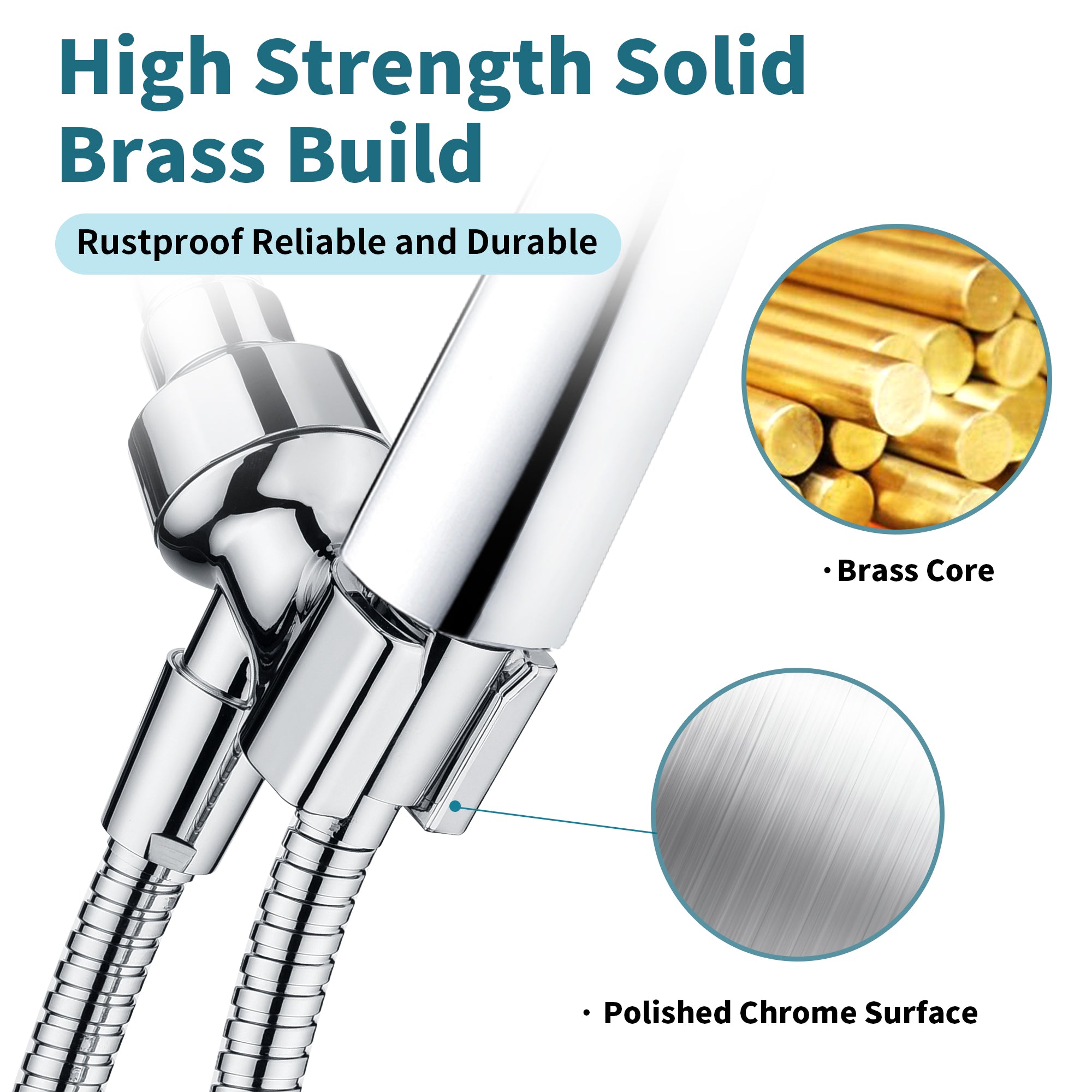 All Metal Shower Head Holder for Handheld Shower Head, Universal Bracket