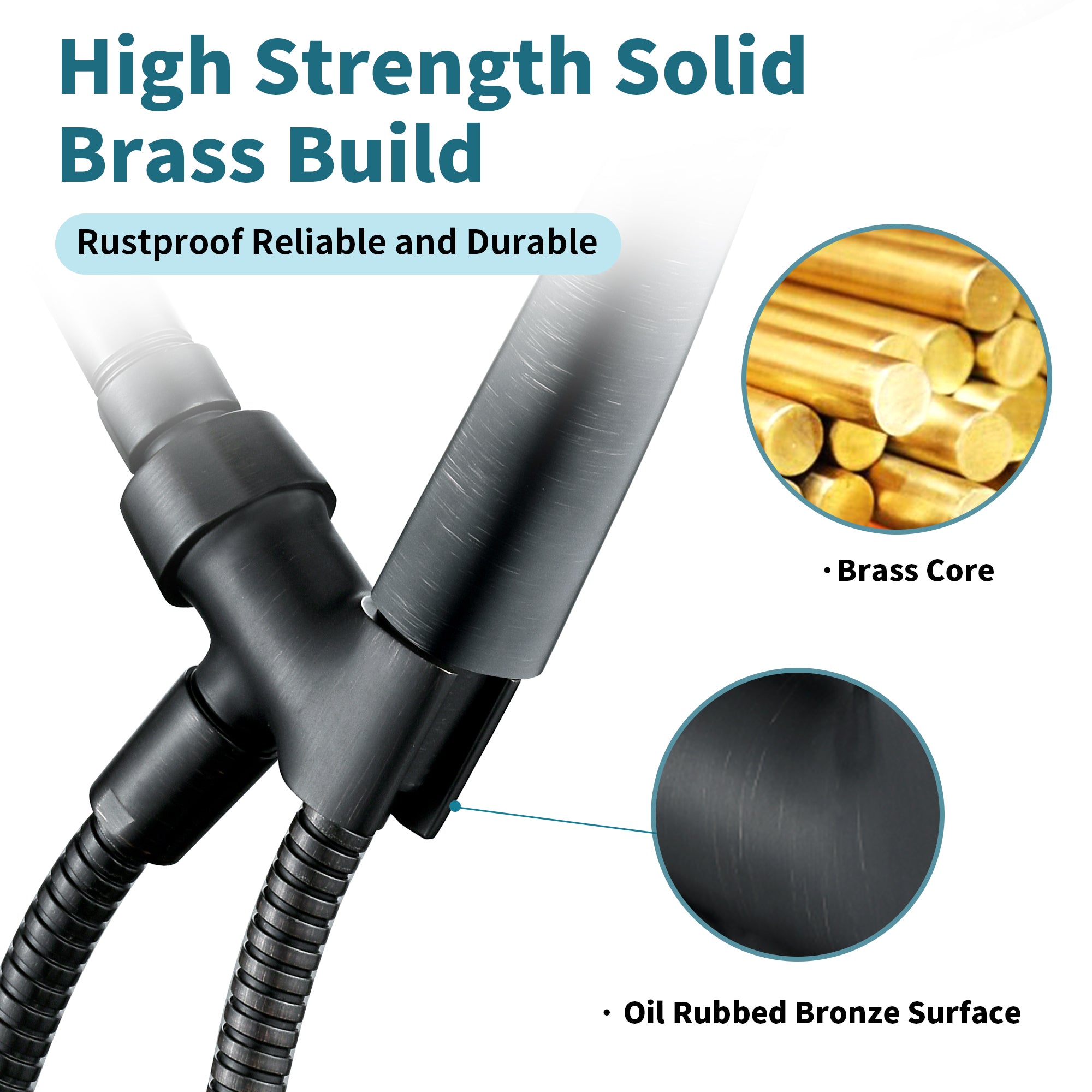 All Metal Shower Head Holder for Handheld Shower Head, Universal Bracket