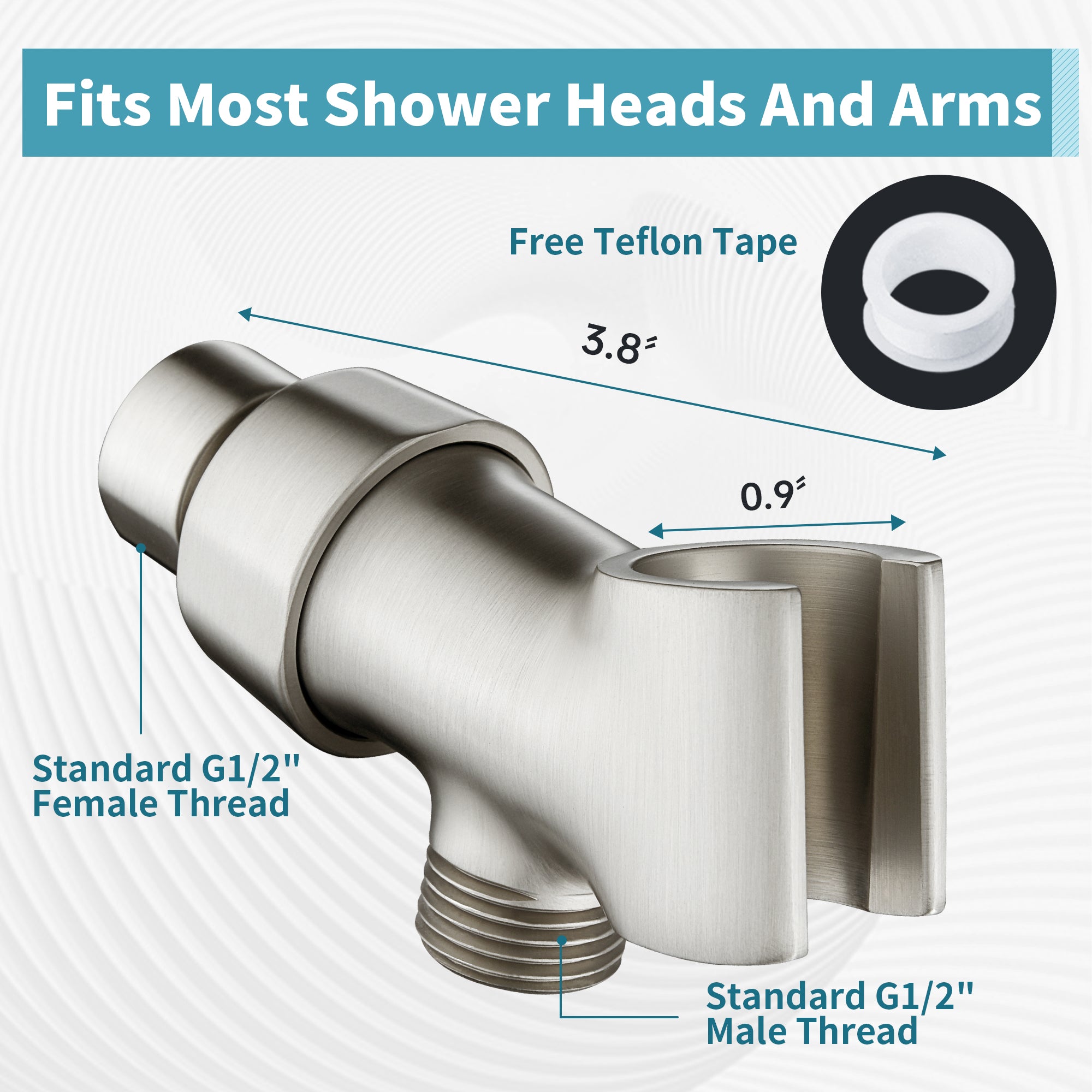 All Metal Shower Head Holder for Handheld Shower Head, Universal Bracket