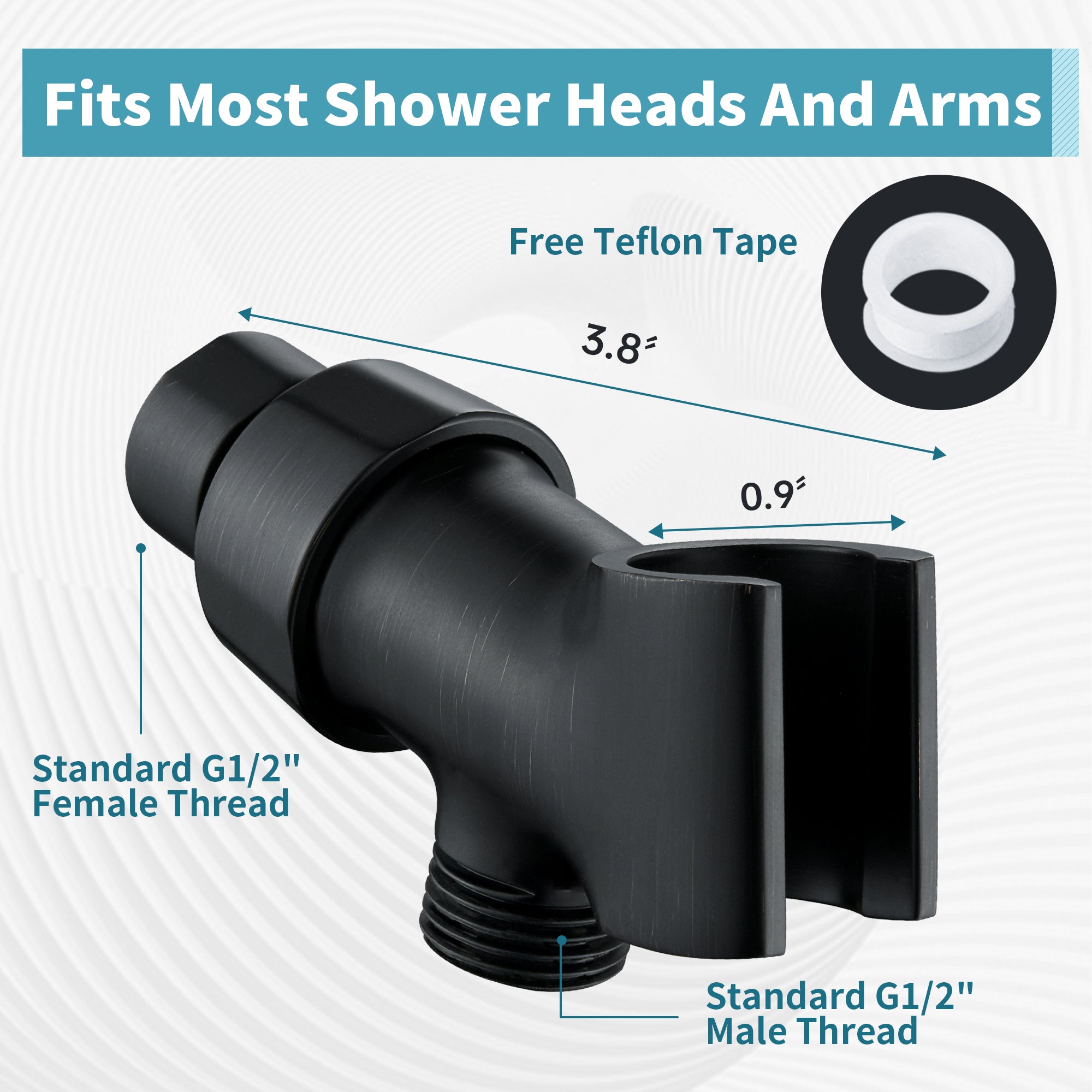 All Metal Shower Head Holder for Handheld Shower Head, Universal Bracket