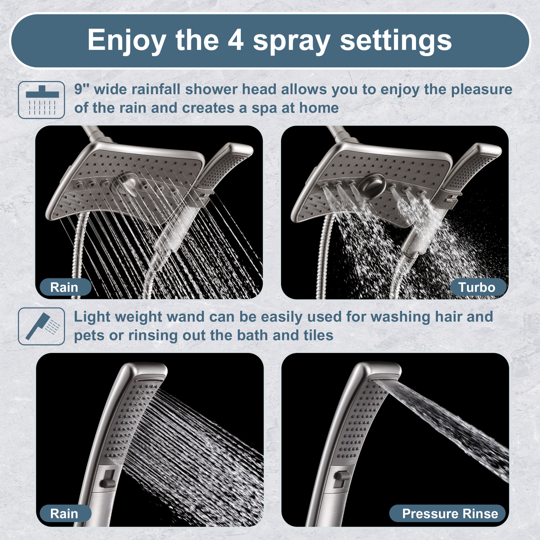 Brushed nickel shower head #color_brushed-nickel