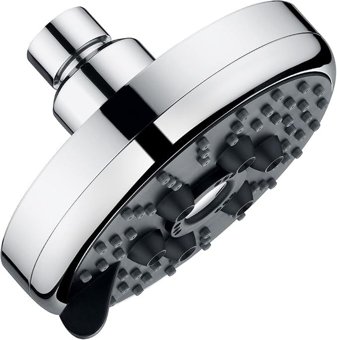 3 Spray Fixed Rainfall Shower Head with Adjustable Metal Swivel Ball Joint - brightshowers