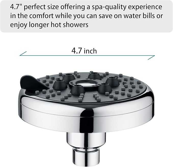 3 Spray Fixed Rainfall Shower Head with Adjustable Metal Swivel Ball Joint - brightshowers