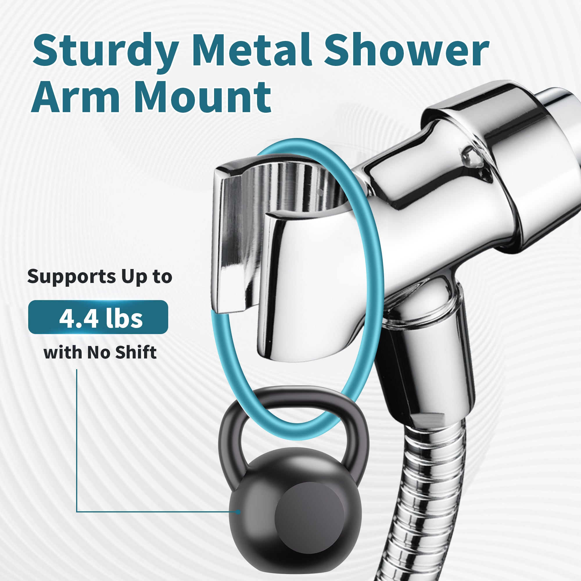 All Metal Shower Head Holder for Handheld Shower Head, Universal Bracket