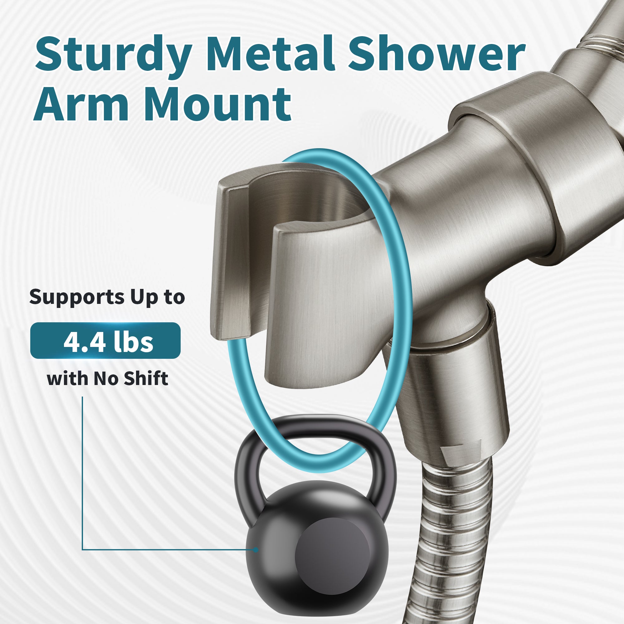 All Metal Shower Head Holder for Handheld Shower Head, Universal Bracket