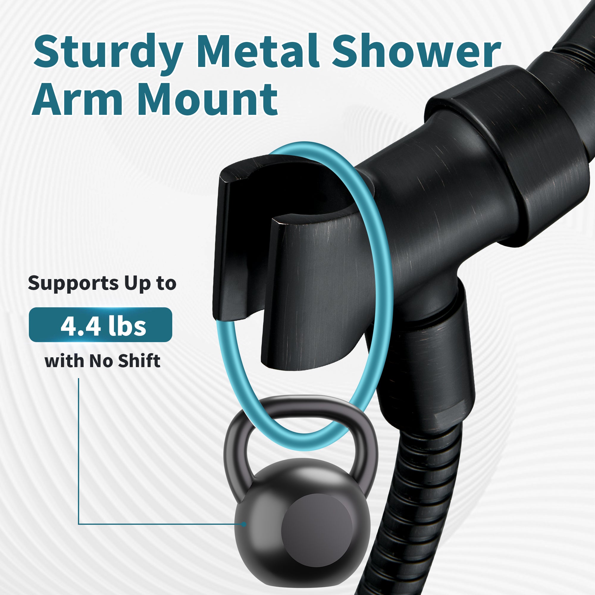 All Metal Shower Head Holder for Handheld Shower Head, Universal Bracket