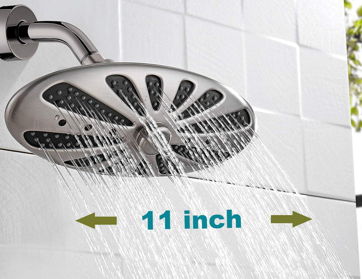 Rain Shower Head with Adjustable Brass Swivel Ball Joint, 2-Spray - brightshowers