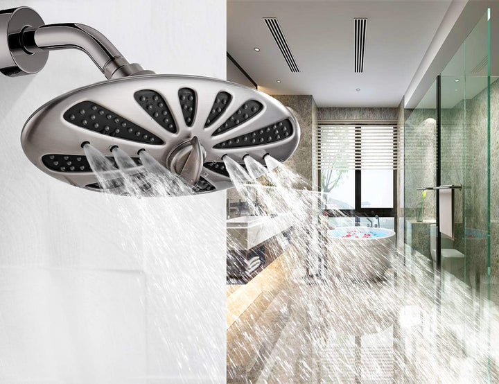 Rain Shower Head with Adjustable Brass Swivel Ball Joint, 2-Spray - brightshowers