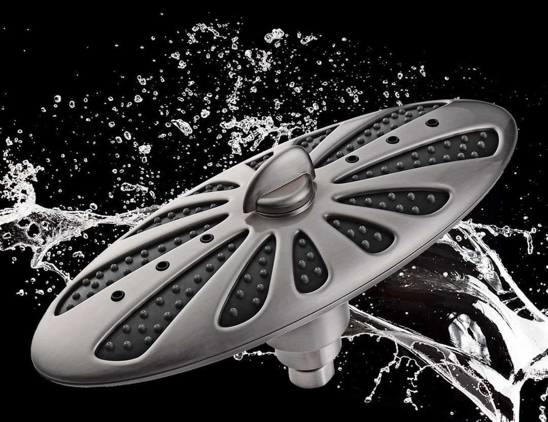 Rain Shower Head with Adjustable Brass Swivel Ball Joint, 2-Spray - brightshowers