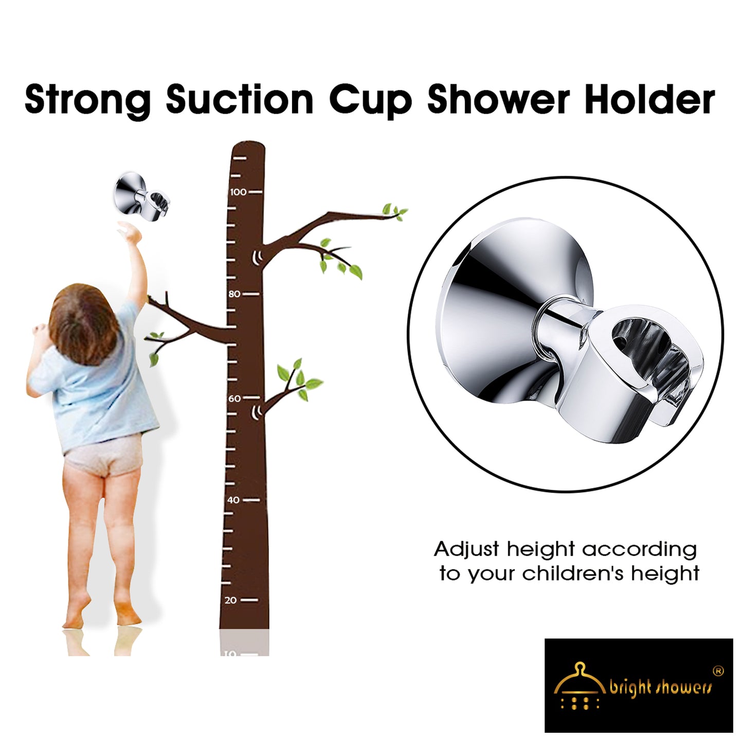 BRIGHT SHOWERS Handheld Shower Head Holder with Dual Angle