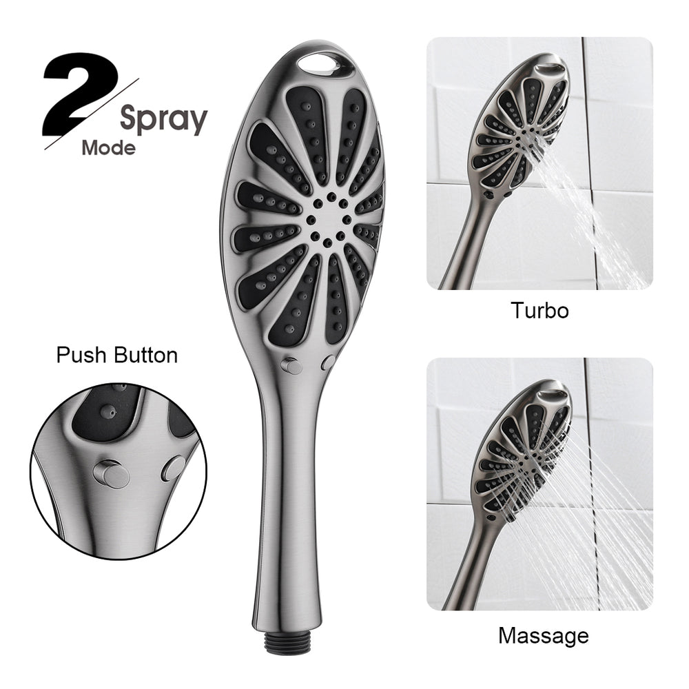 Shower Heads Combo - Rain Shower Head and Handheld Shower Head with Hose and Suction Holder - brightshowers