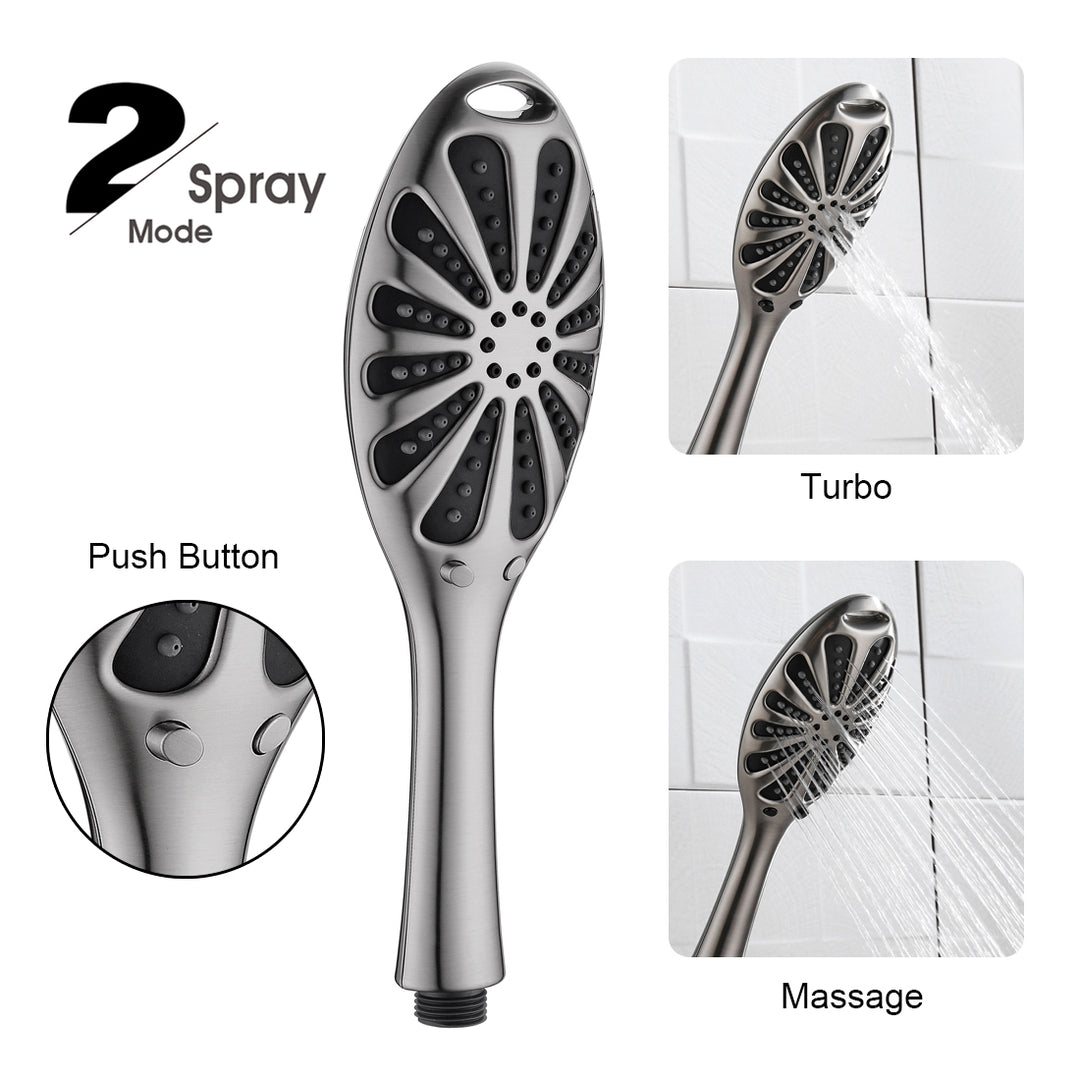 Shower Heads Combo - Rain Shower Head and Handheld Shower Head with Hose and Suction Holder - brightshowers