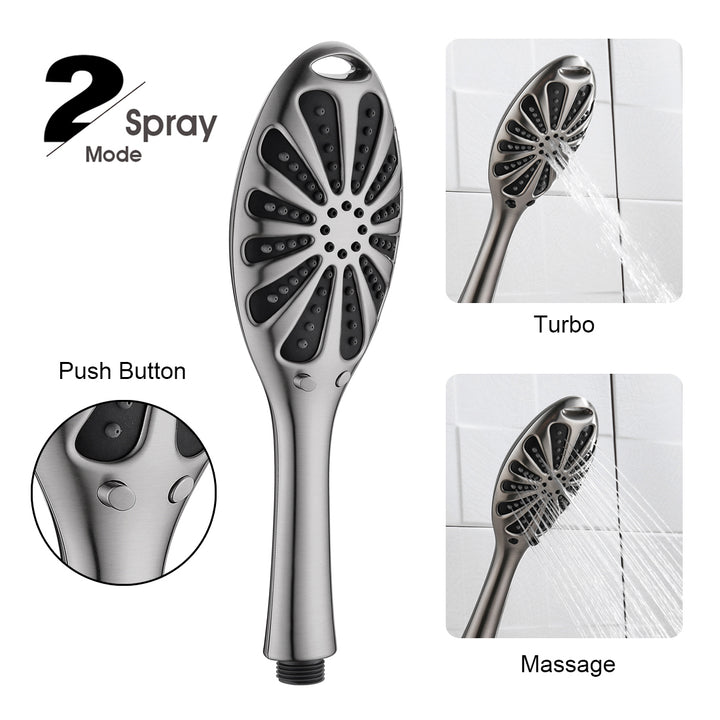 Shower Heads Combo - Rain Shower Head and Handheld Shower Head with Hose and Suction Holder - brightshowers