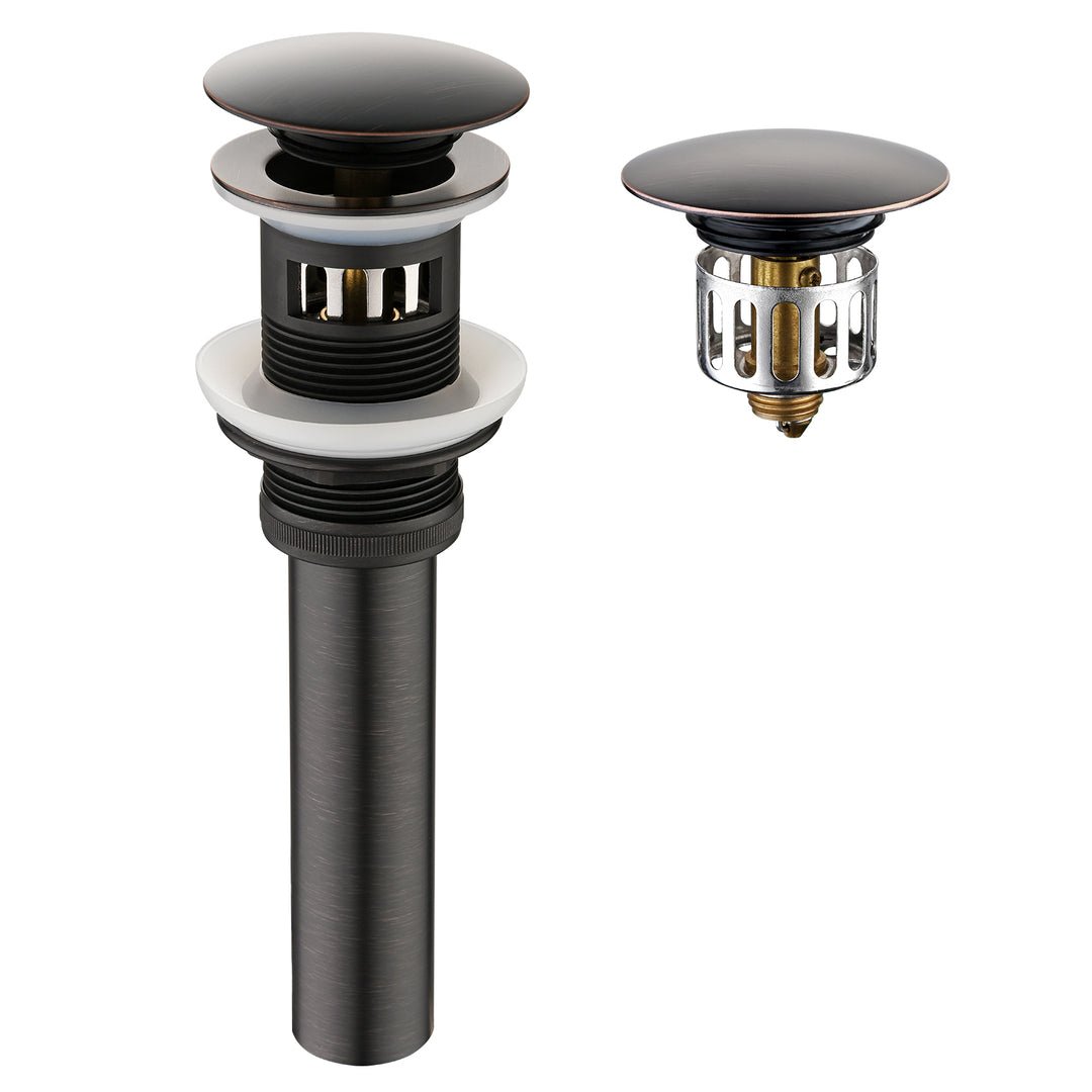 Bathroom Sink Drain with Overflow Pop-Up Drain Stopper for Vessel Sink Lavatory - brightshowers