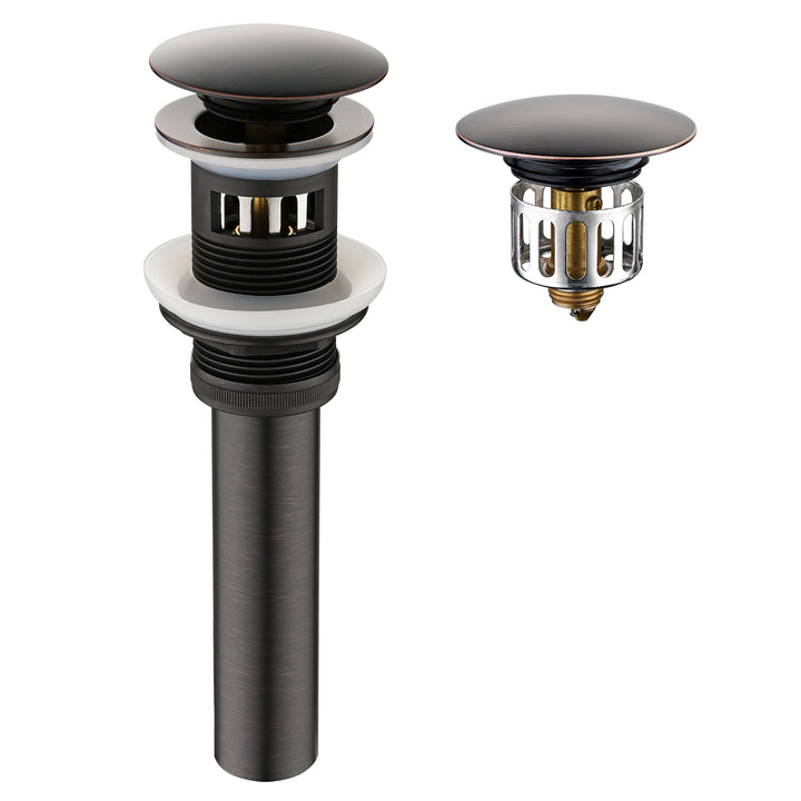 Bathroom Sink Drain with Overflow Pop-Up Drain Stopper for Vessel Sink Lavatory - brightshowers