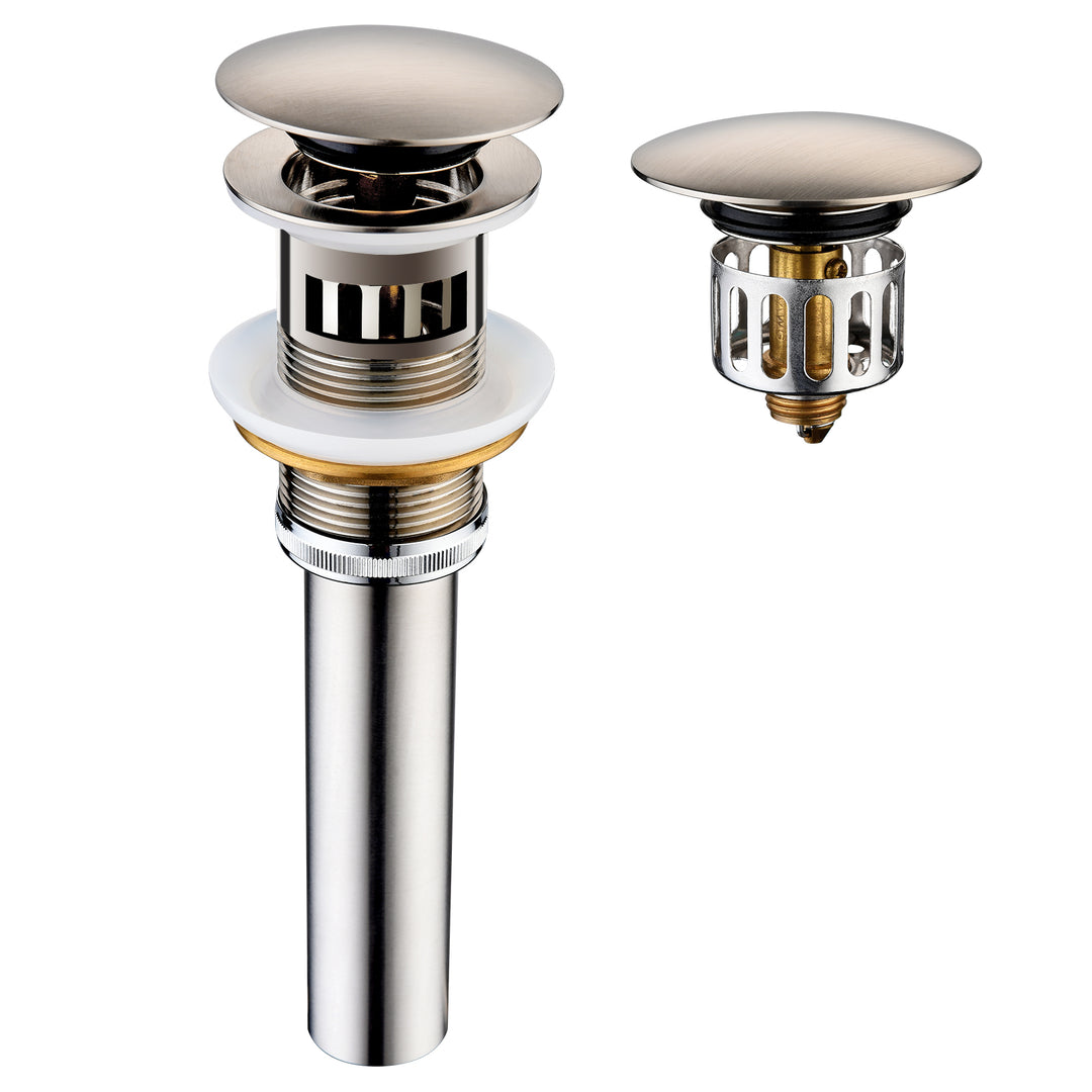 Bathroom Sink Drain with Overflow Pop-Up Drain Stopper for Vessel Sink Lavatory - brightshowers