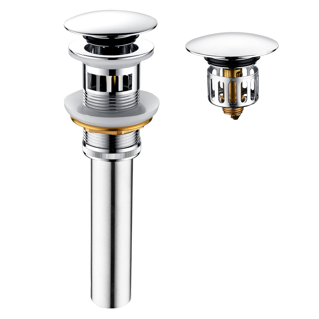 Bathroom Sink Drain with Overflow Pop-Up Drain Stopper for Vessel Sink Lavatory - brightshowers
