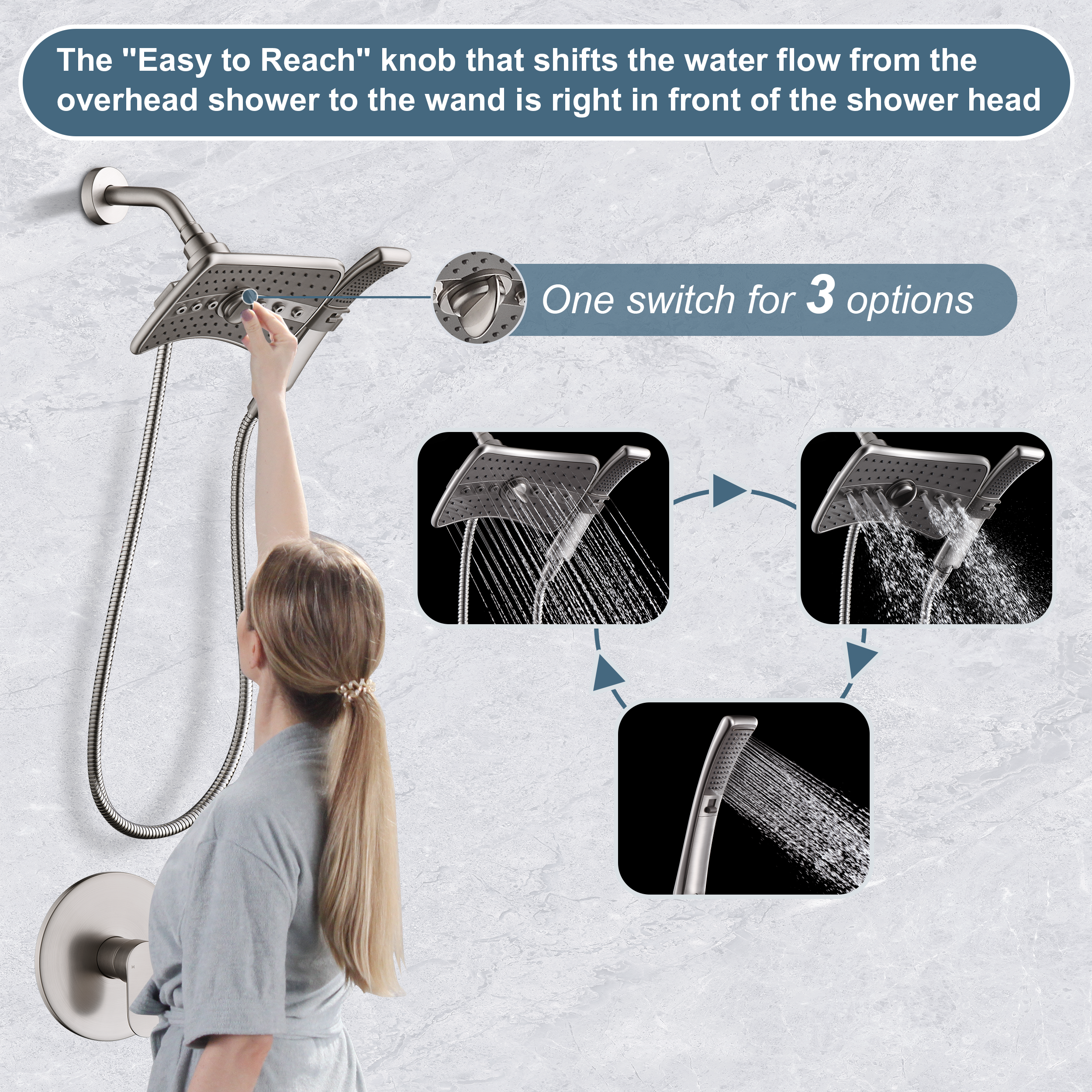 Brushed nickel shower head #color_brushed-nickel