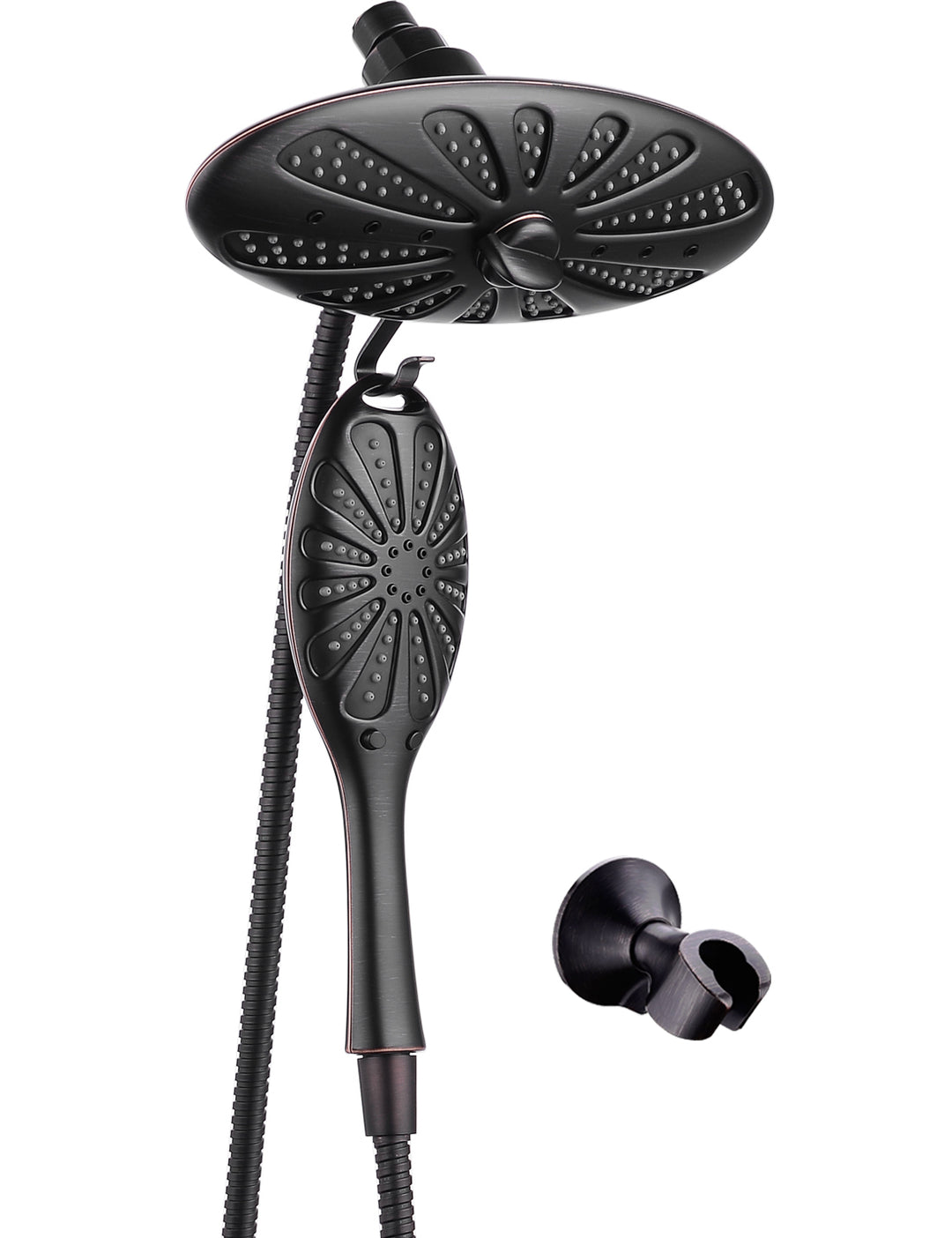 Shower Heads Combo - Rain Shower Head and Handheld Shower Head with Hose and Suction Holder - brightshowers