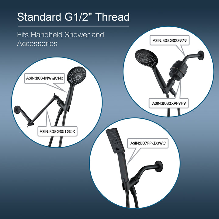 All Metal Shower Head Holder for Handheld Shower Head, Universal Bracket - brightshowers