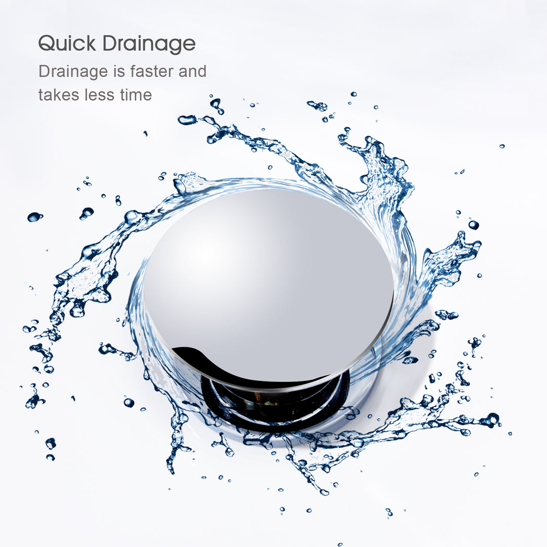 Bathroom Sink Drain with Overflow Pop-Up Drain Stopper for Vessel Sink Lavatory - brightshowers