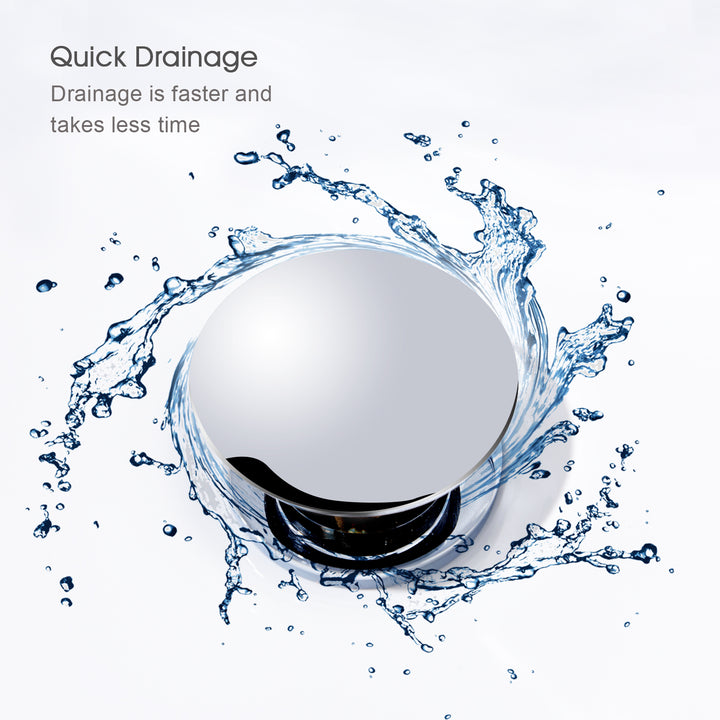 Bathroom Sink Drain with Overflow Pop-Up Drain Stopper for Vessel Sink Lavatory - brightshowers