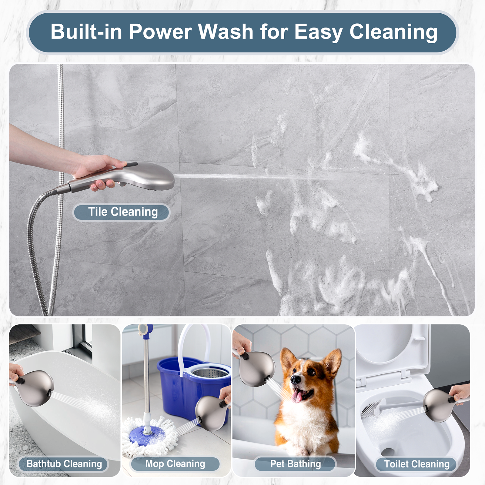 Brushed nickel shower head #color_brushed-nickel