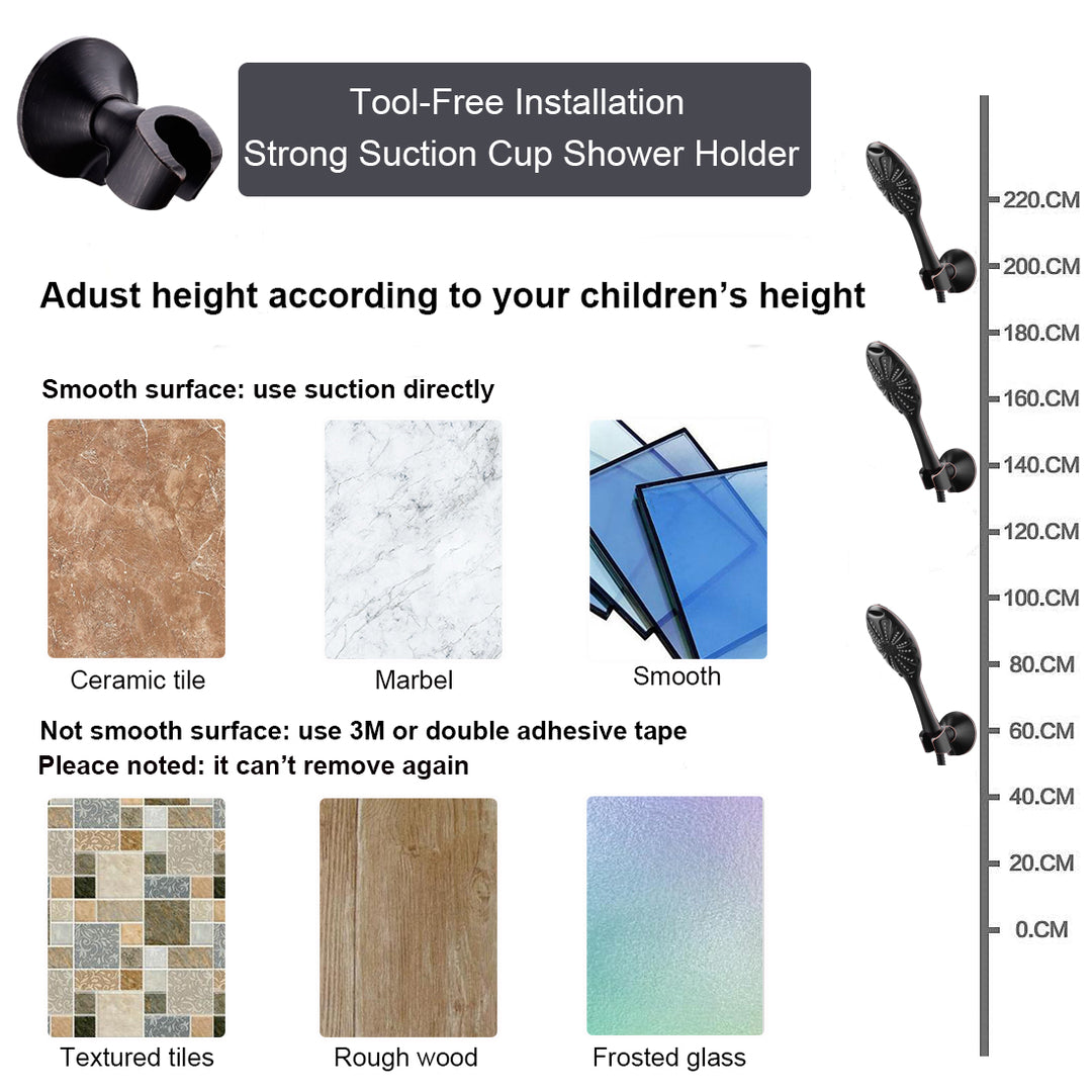 Shower Heads Combo - Rain Shower Head and Handheld Shower Head with Hose and Suction Holder - brightshowers