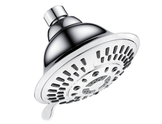 BRIGHT SHOWERS Shower Head High Pressure Rain Showerhead 5 Spray Setting Fixed Shower Head Angle Adjustable Bathroom Showerhead