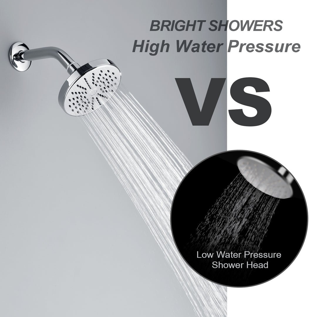 Rain Shower Head,High Pressure & Angle Adjustable - brightshowers