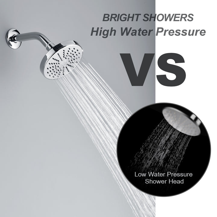 Rain Shower Head,High Pressure & Angle Adjustable - brightshowers