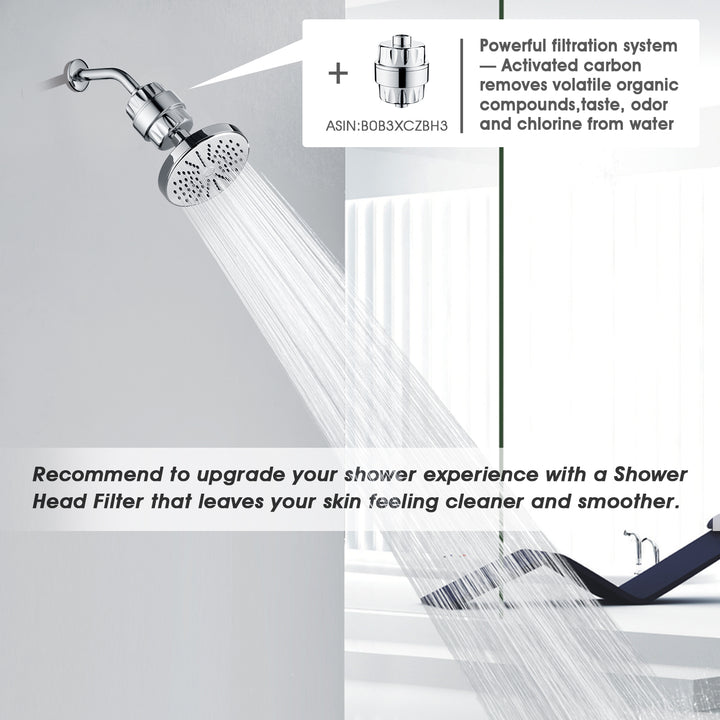 Rain Shower Head,High Pressure & Angle Adjustable - brightshowers