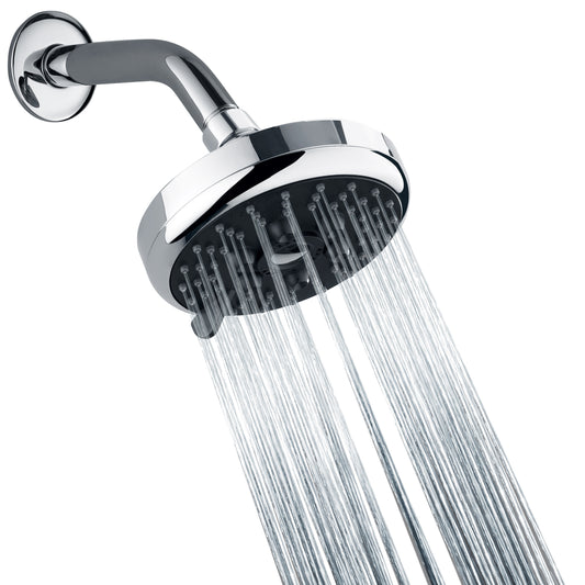 High Pressure Rain Shower Head 3 Spray Settings Fixed Shower head 4.6 Inches Rainfall Showerhead with Adjustable Metal Swivel Ball Joint for Luxury Overhead Shower Experience