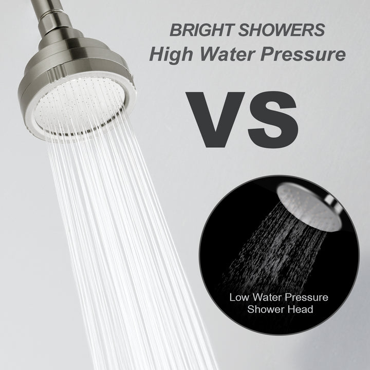 High Pressure Rain Shower Head, Angle Adjustable - brightshowers
