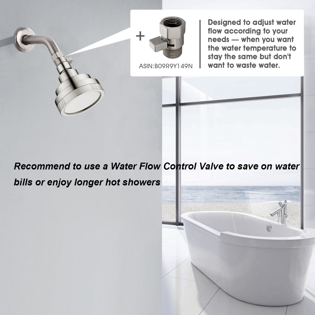 High Pressure Rain Shower Head, Angle Adjustable - brightshowers