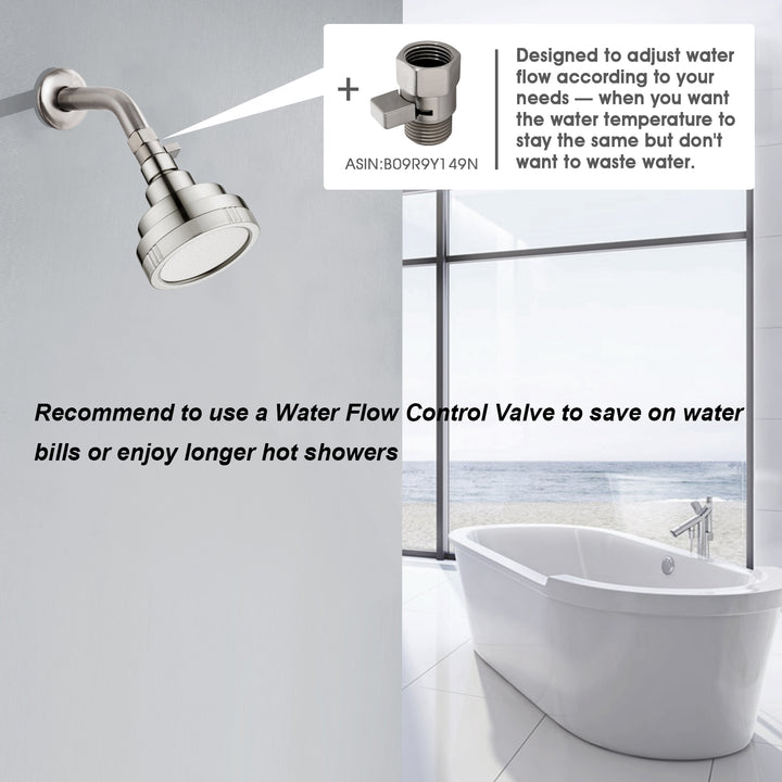 High Pressure Rain Shower Head, Angle Adjustable - brightshowers