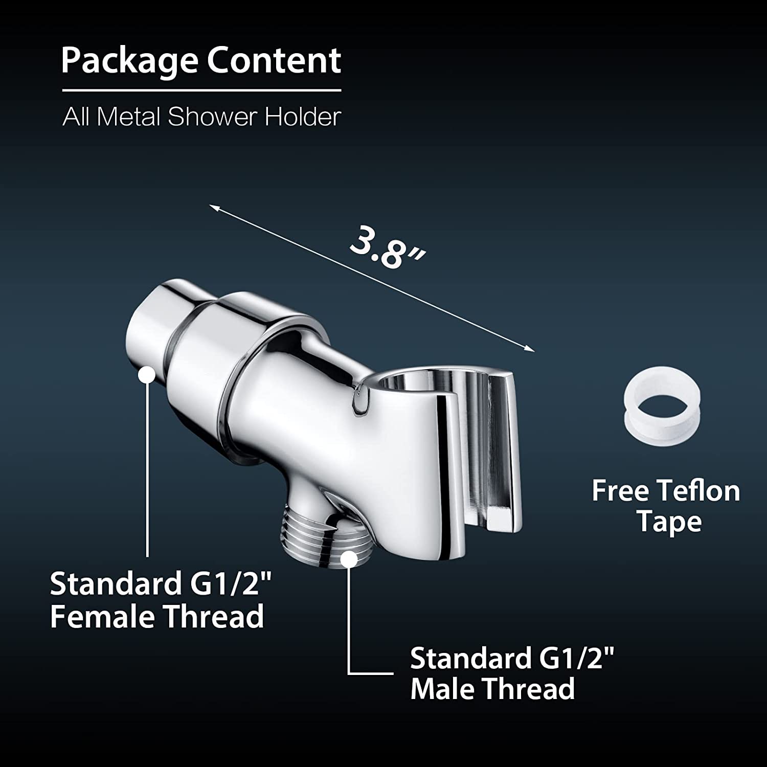 BRIGHT SHOWERS All Metal Shower Head Holder for Handheld Shower