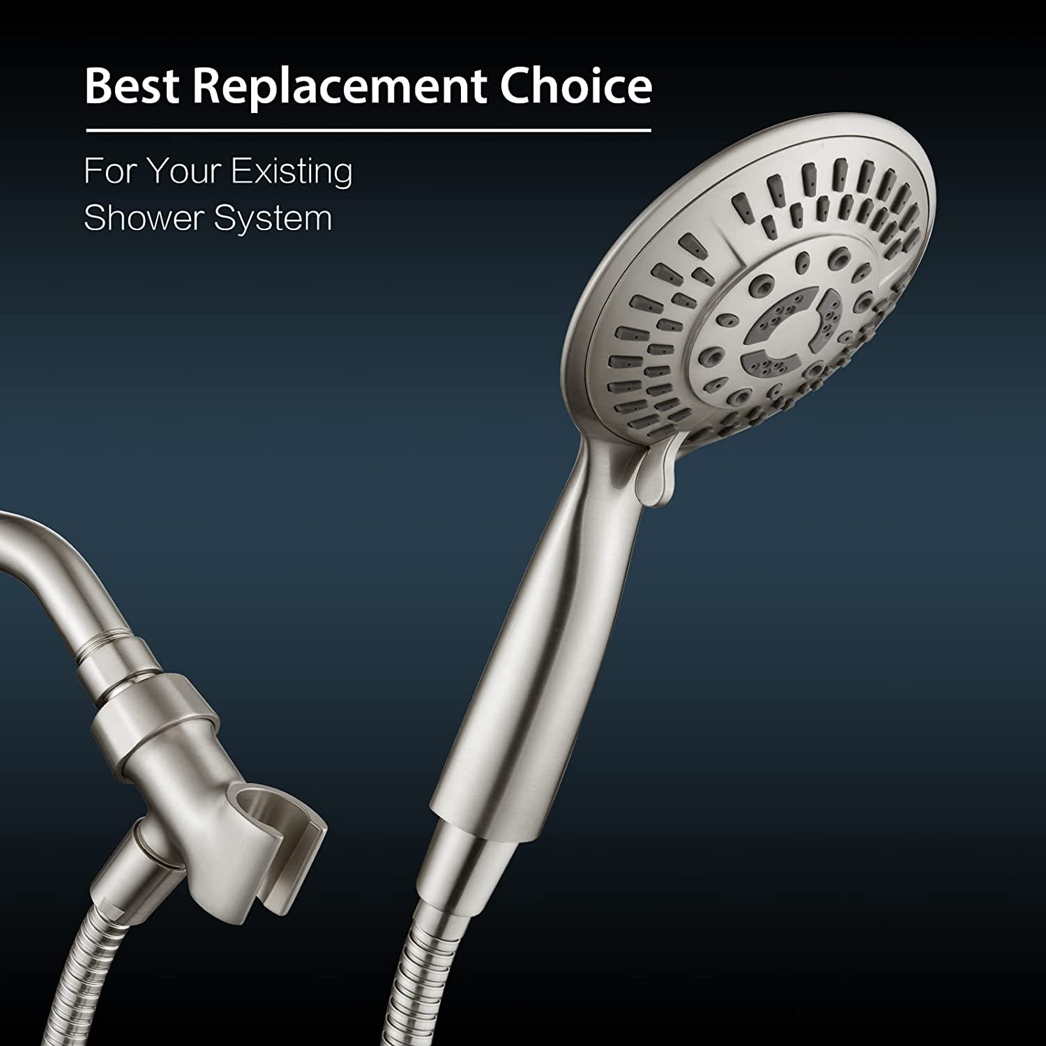 Shower Head Holder All Metal, Brass Adjustable Shower arm Bracket for  Handheld, Hand held Showerhead Holder (B-Style Shower Arm Mount Premium  Chrome