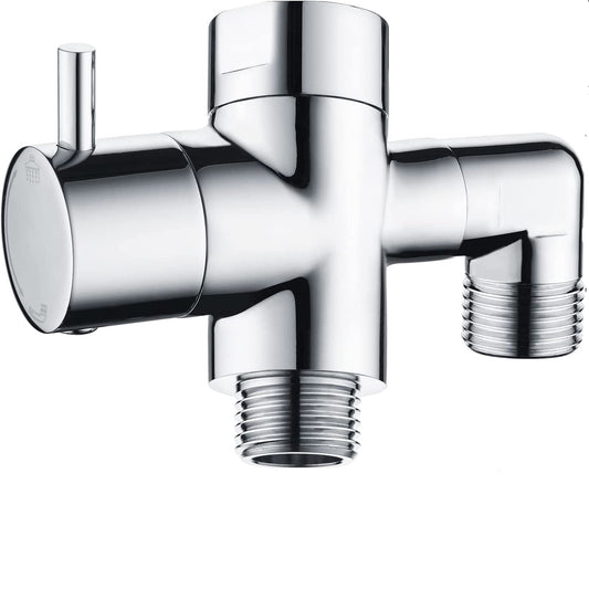 BRIGHT SHOWERS Brass Shower Arm Diverter Valve for Hand held Showerhead and Fixed Spray Head, 3-Way Shower Head Diverter Valve