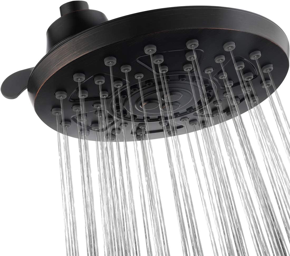 Rain Shower Head with 4 Spray Settings and Adjustable Ball Joint, 8 Inch - brightshowers