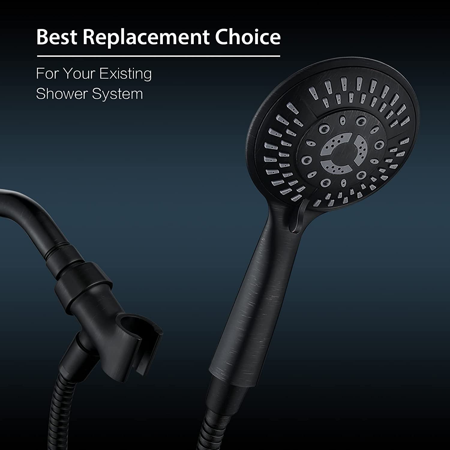 BRIGHT SHOWERS Shower Head Holder All Metal Handheld Shower Head Holder,  Brass Adjustable Shower Arm Mount Bracket, Brushed Nickel