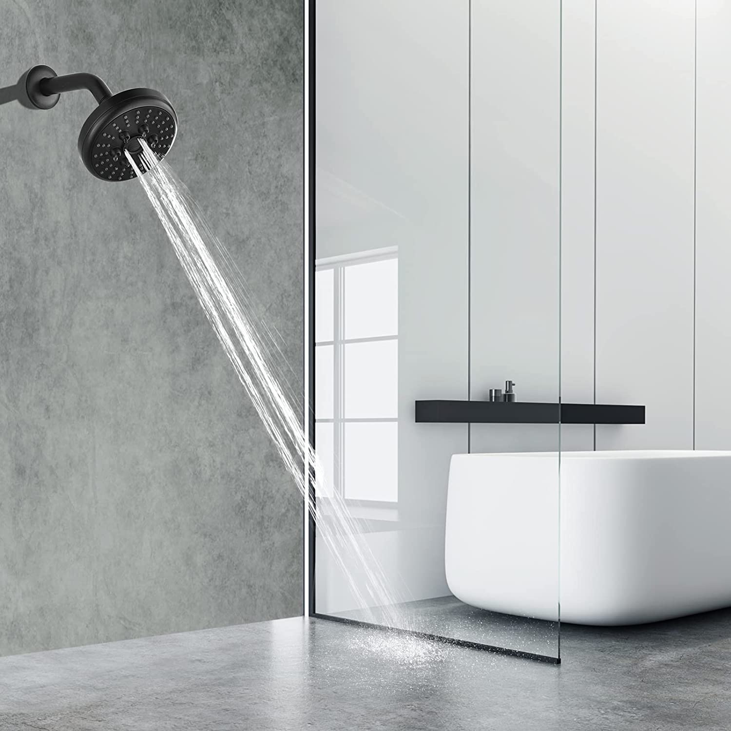 3 Spray Fixed Rainfall Shower Head with Adjustable Metal Swivel Ball Joint - brightshowers