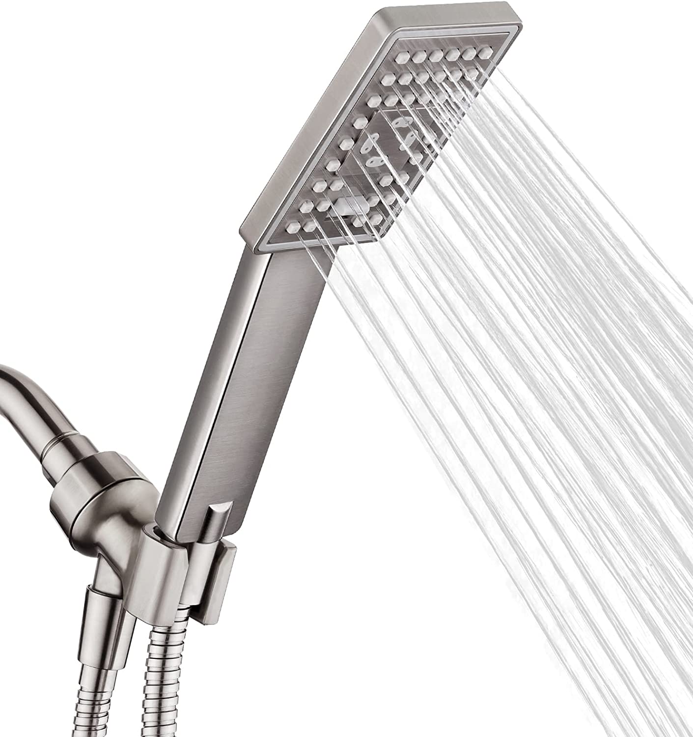 ALL METAL Handheld Shower Head with Hose and Brass Holder- CHROME - 2.5 GPM  High Pressure Shower Heads - Hand Shower Head with Adjustable Shower Wand  Bracket - …