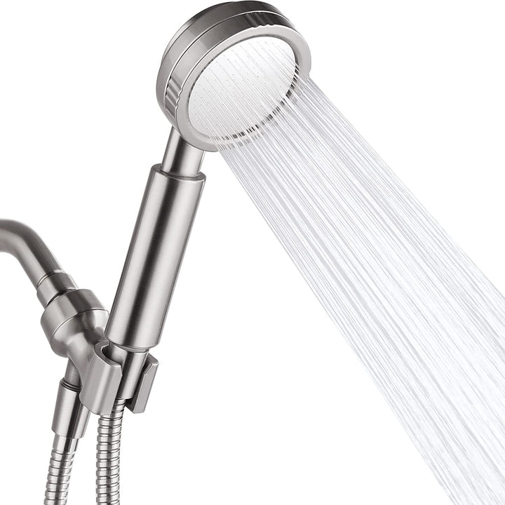 High Pressure Handheld Shower Head Kit, Handheld Shower with 60 Inch Hose and Bracket - brightshowers