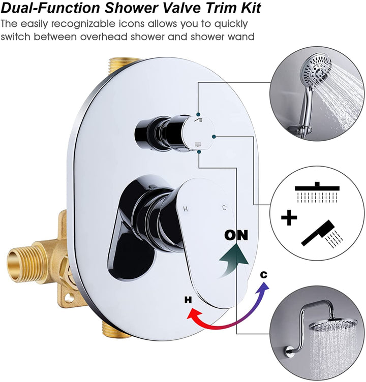 Chrome shower valve #color_chrome