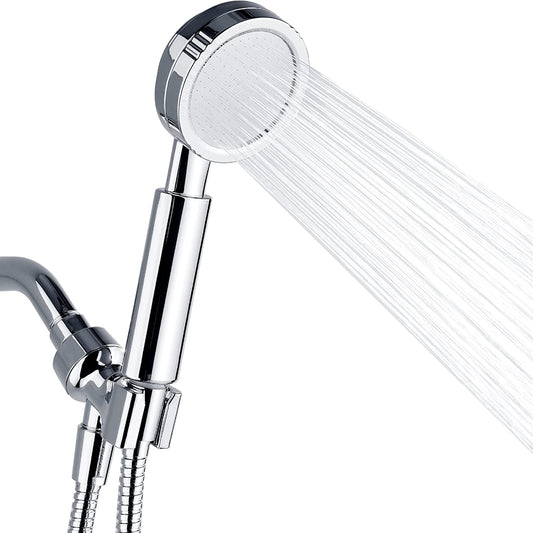BRIGHT SHOWERS High Pressure Handheld Shower Head Set, Hand Held Showerhead with 60" Long Stainless Steel Shower Hose and Adjustable Wall Bracket
