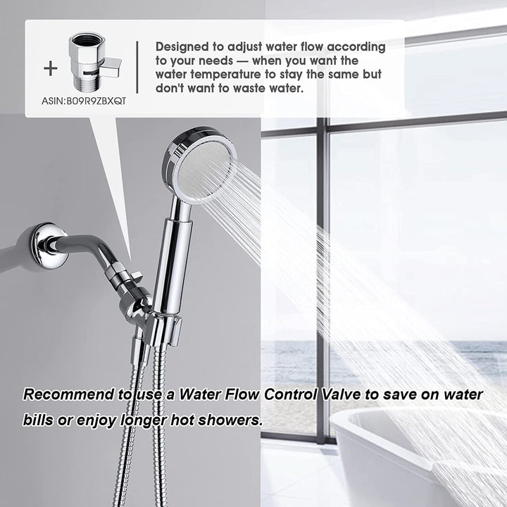 High Pressure Handheld Shower Head Kit, Handheld Shower with 60 Inch Hose and Bracket - brightshowers