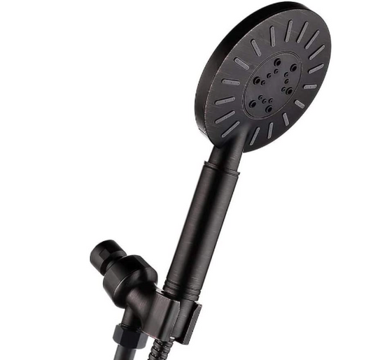 BRIGHT SHOWERS High Pressure Handheld Shower Head with 5 ft Stainless Steel Hose Adjustable Shower Arm Mount Rain Shower, Oil-Rubbed Bronze